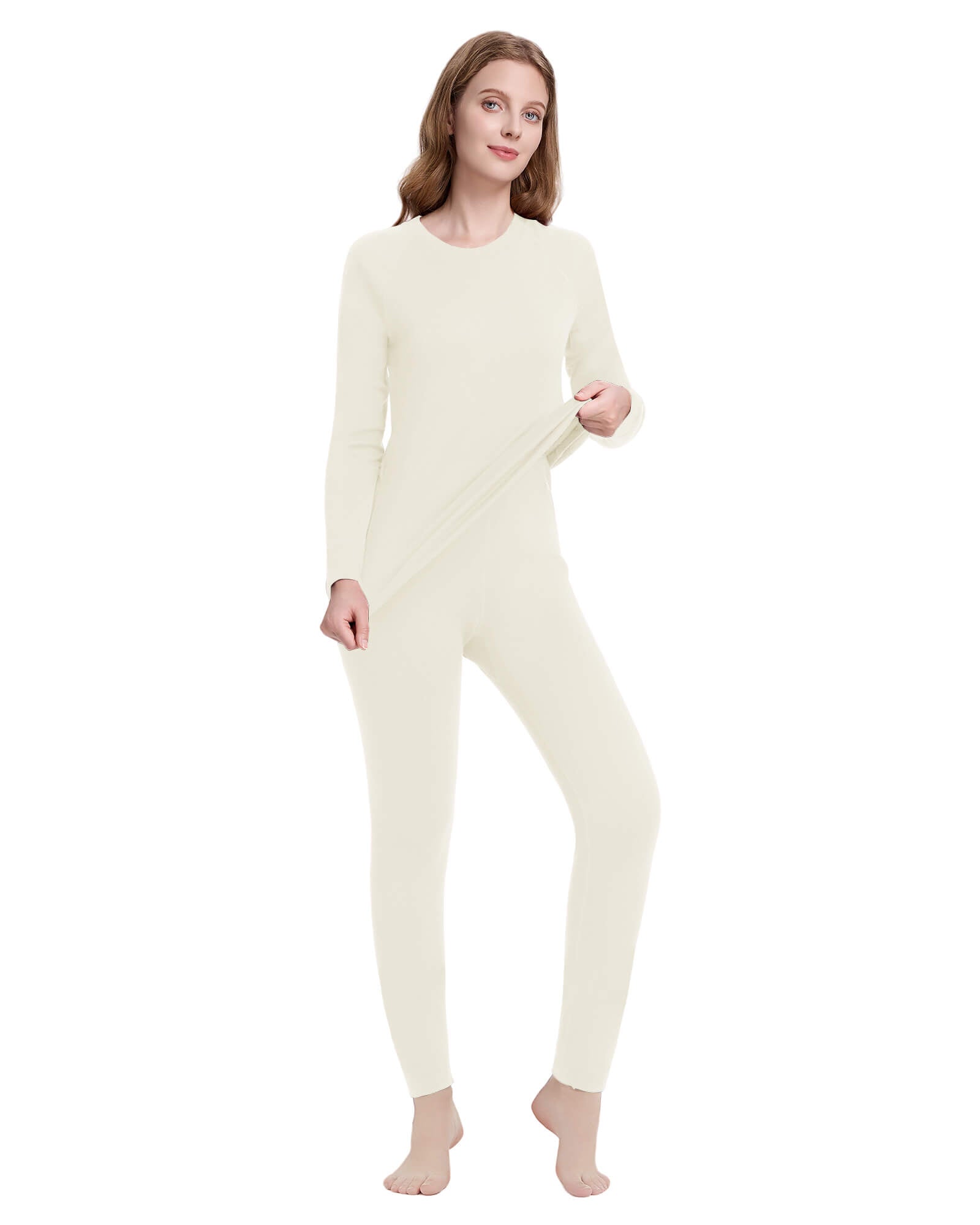 Woolcano Women's 260 Merino Wool Base Layer Set Midweight Thermal Underwear Set