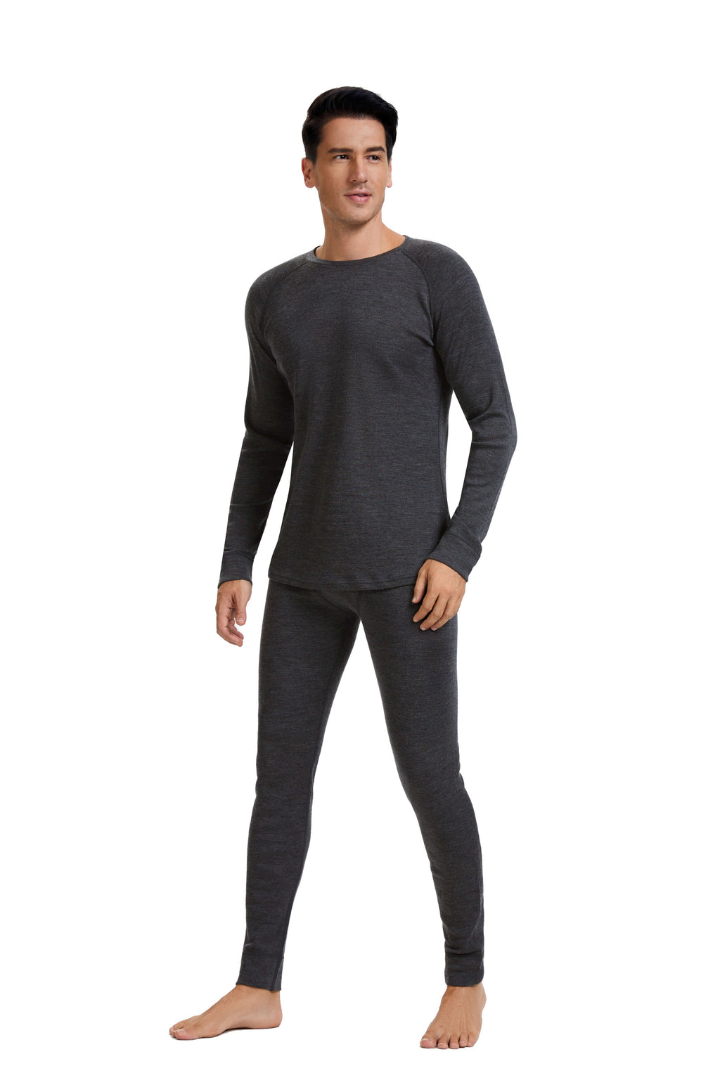 Woolcano Men’s 260 Merino Wool Base Layer Set Midweight Thermal Underwear Set