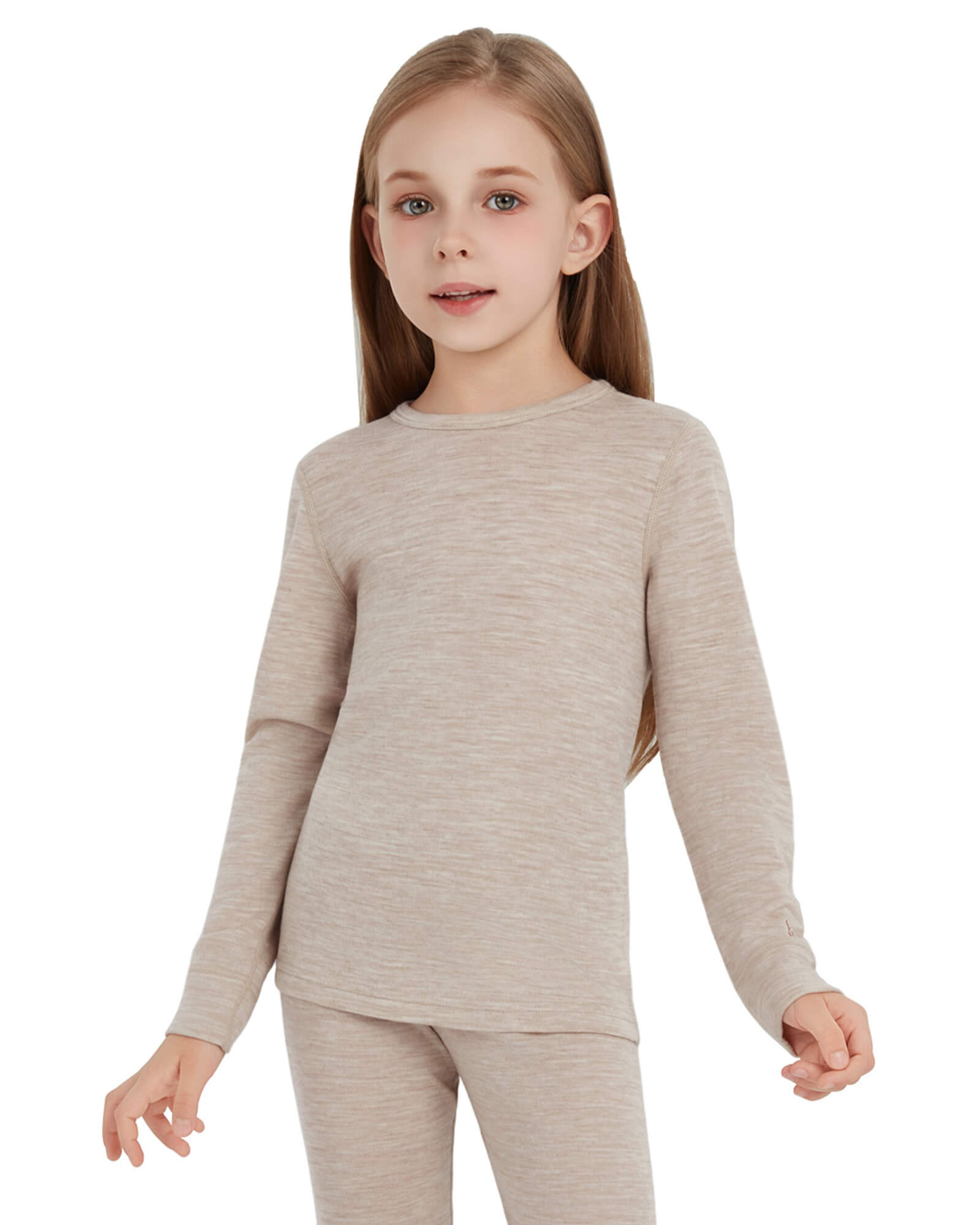 Woolcano Kid's 260 Merino Wool Unisex Base Layer Shirt Midweight Thermal Underwear Top