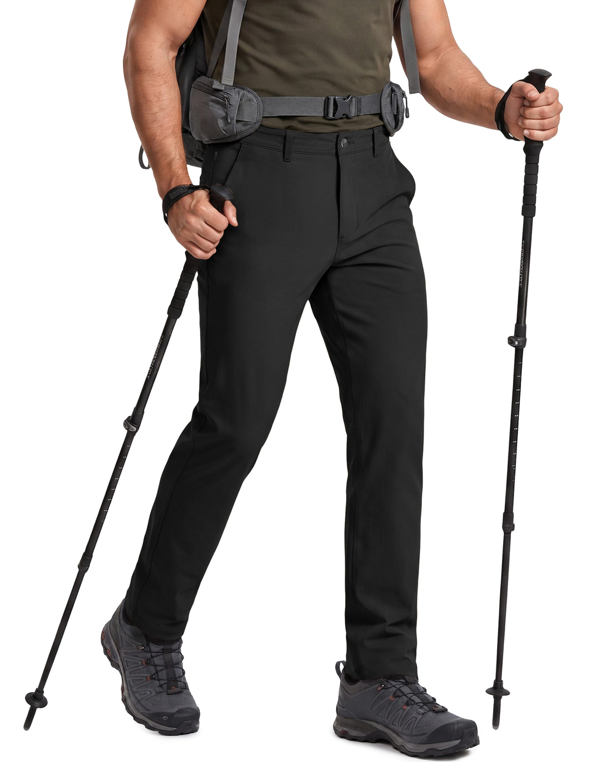 PULI Men's Hiking Pants 4-Way Stretch Quick Dry Water Resistant Lightweight