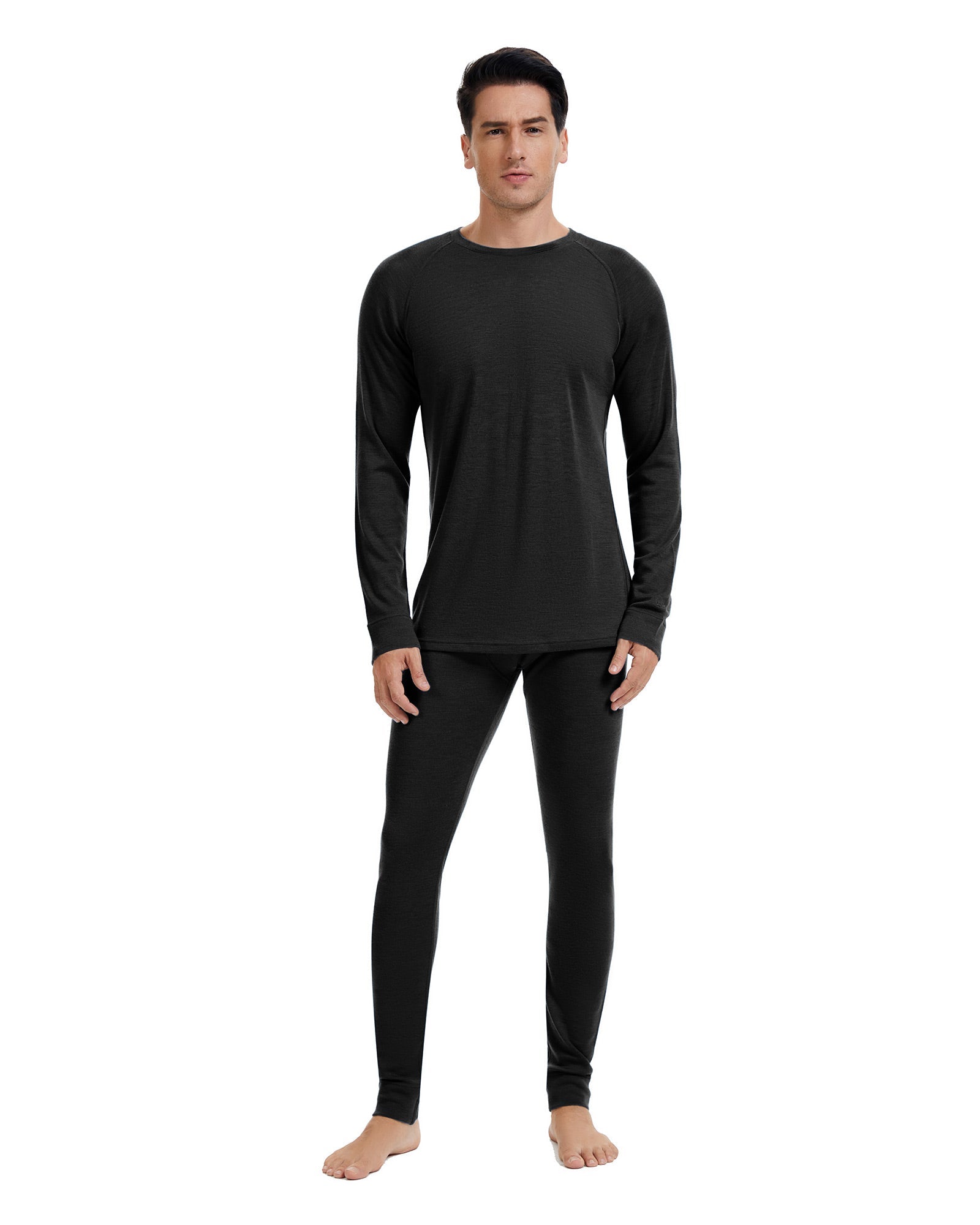 Woolcano Men’s 260 Merino Wool Base Layer Set Midweight Thermal Underwear Set