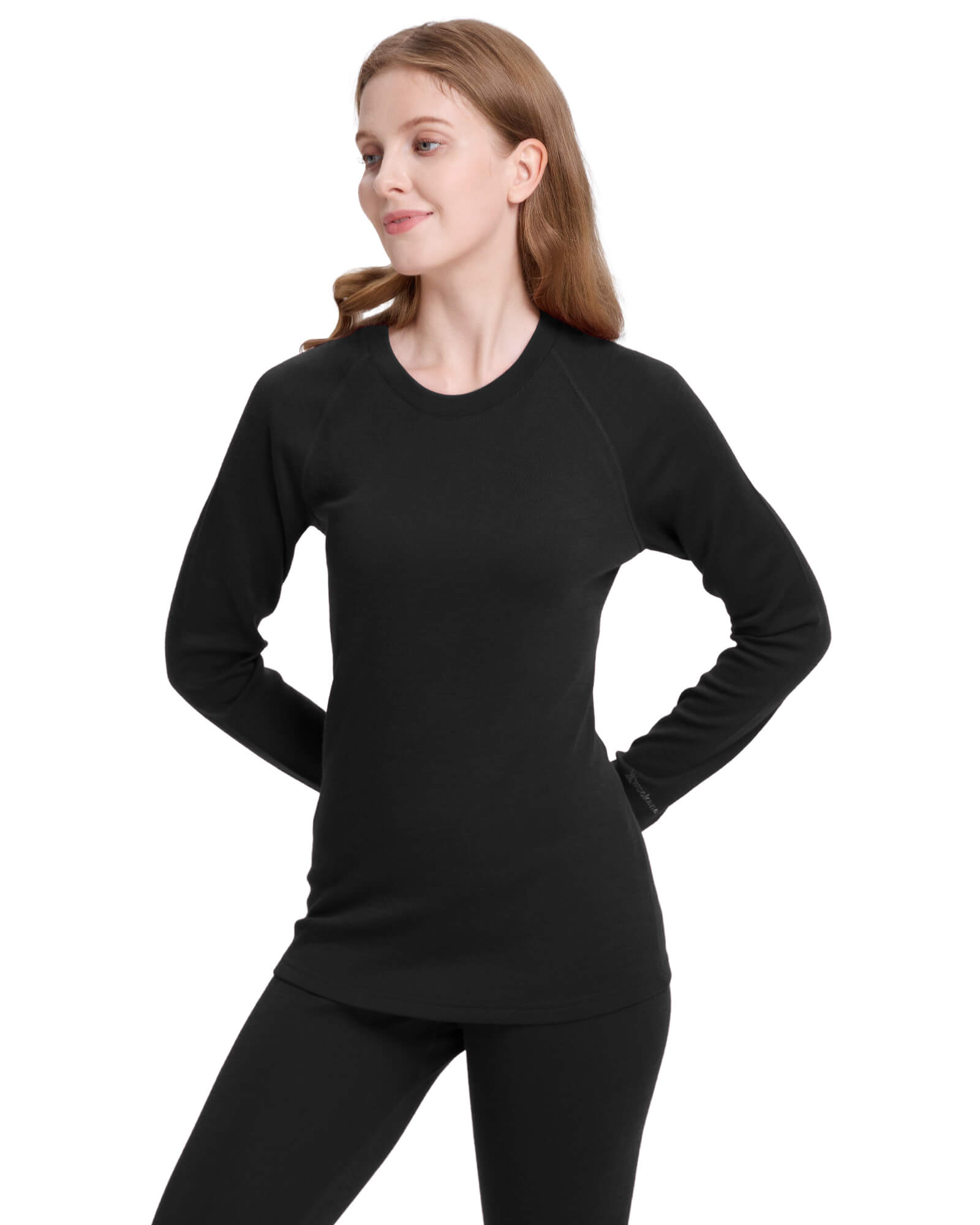 Woolcano Women's 260 Merino Wool Base Layer Shirt Midweight Thermal Underwear Top