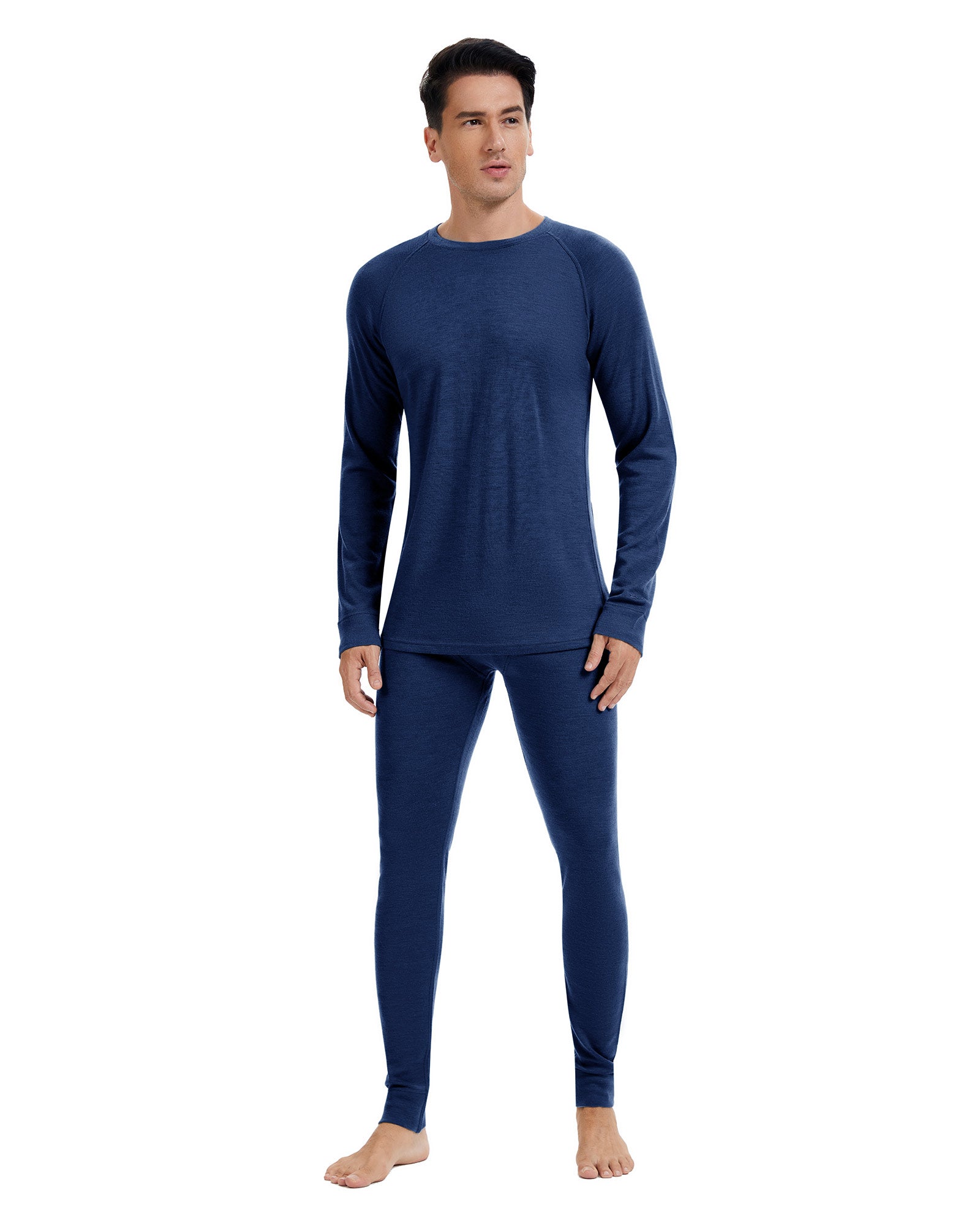 Woolcano Men’s 190 Merino Wool Base Layer Set Lightweight Thermal Underwear Set