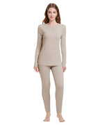 Woolcano Women's 190 Merino Wool Base Layer Set Lightweight Thermal Underwear Set