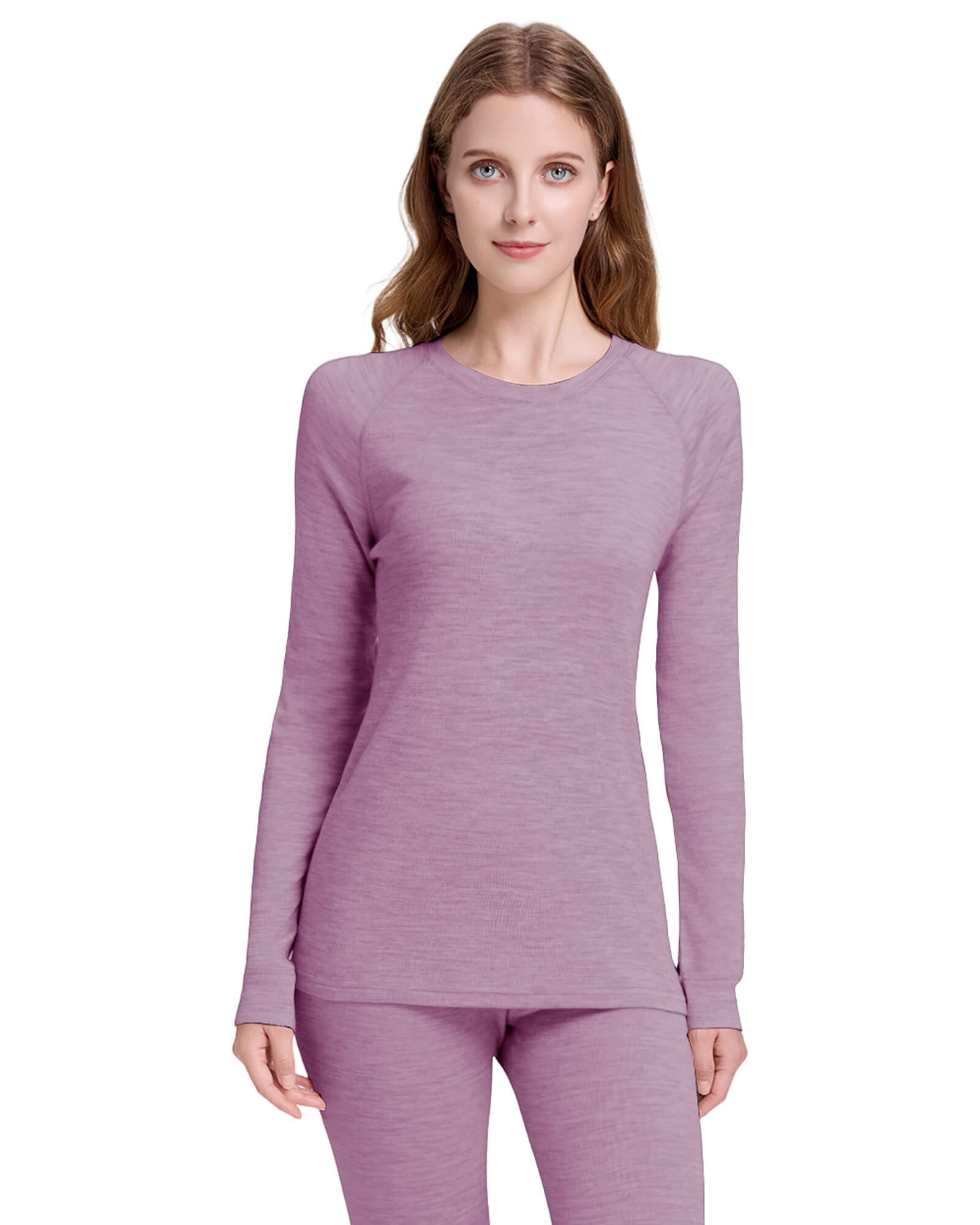 Woolcano Women's 190 Merino Wool Base Layer Shirt Lightweight Thermal Underwear Top