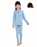 Woolcano Kid's 190g Merino Wool Unisex Base Layer Set Lightweight Thermal Underwear