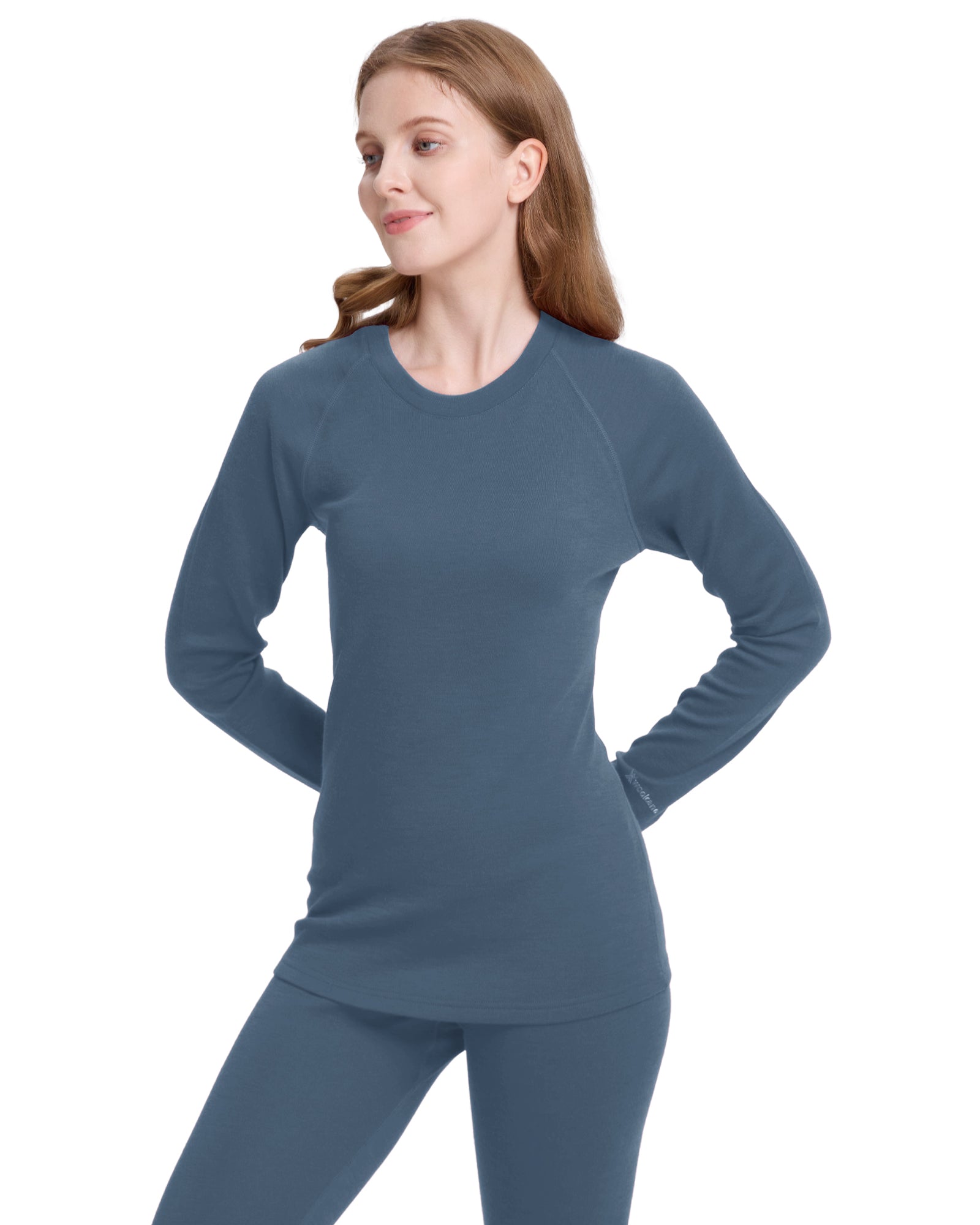 Woolcano Women's 260 Merino Wool Base Layer Shirt Midweight Thermal Underwear Top
