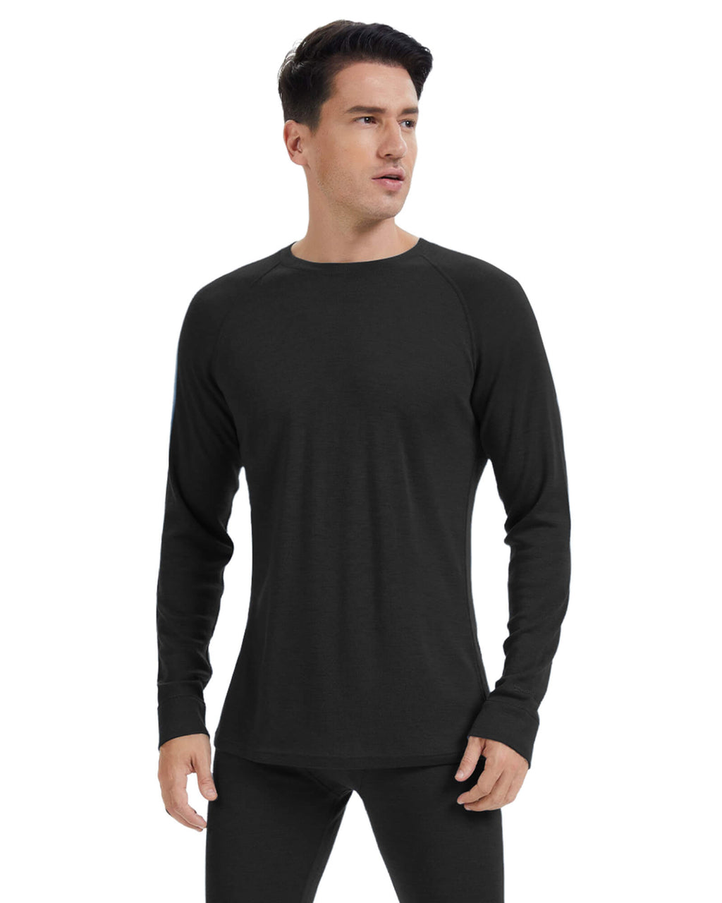 Woolcano Men’s 260 Merino Wool Base Layer Top Midweight Thermal Underwear Shirt