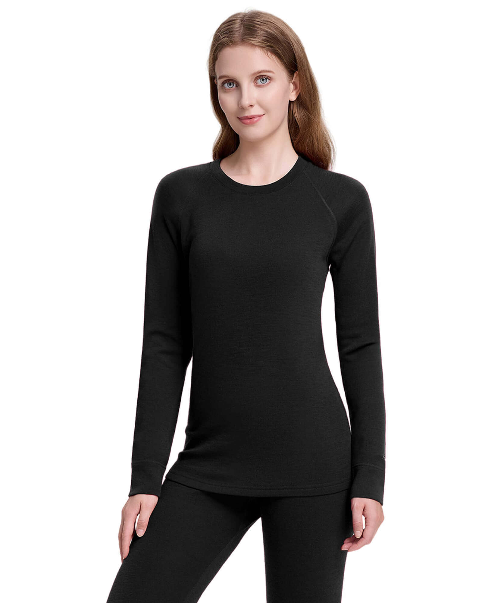 Woolcano Women's 260 Merino Wool Base Layer Shirt Midweight Thermal Underwear Top