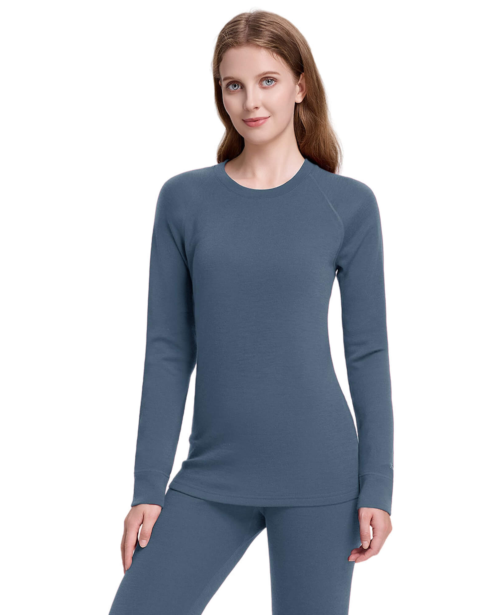 Woolcano Women's 190 Merino Wool Base Layer Shirt Lightweight Thermal Underwear Top