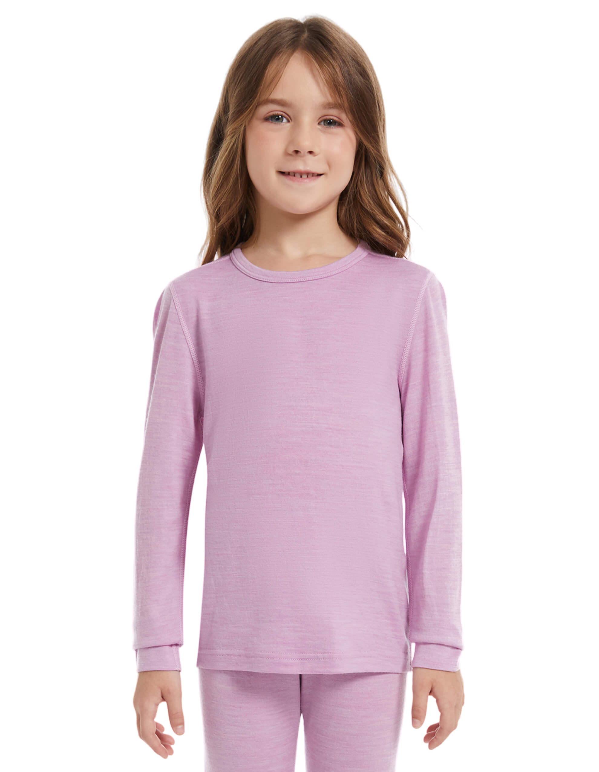 Woolcano Kid's 190 Merino Wool Unisex Base Layer Shirt Lightweight Thermal Underwear Top