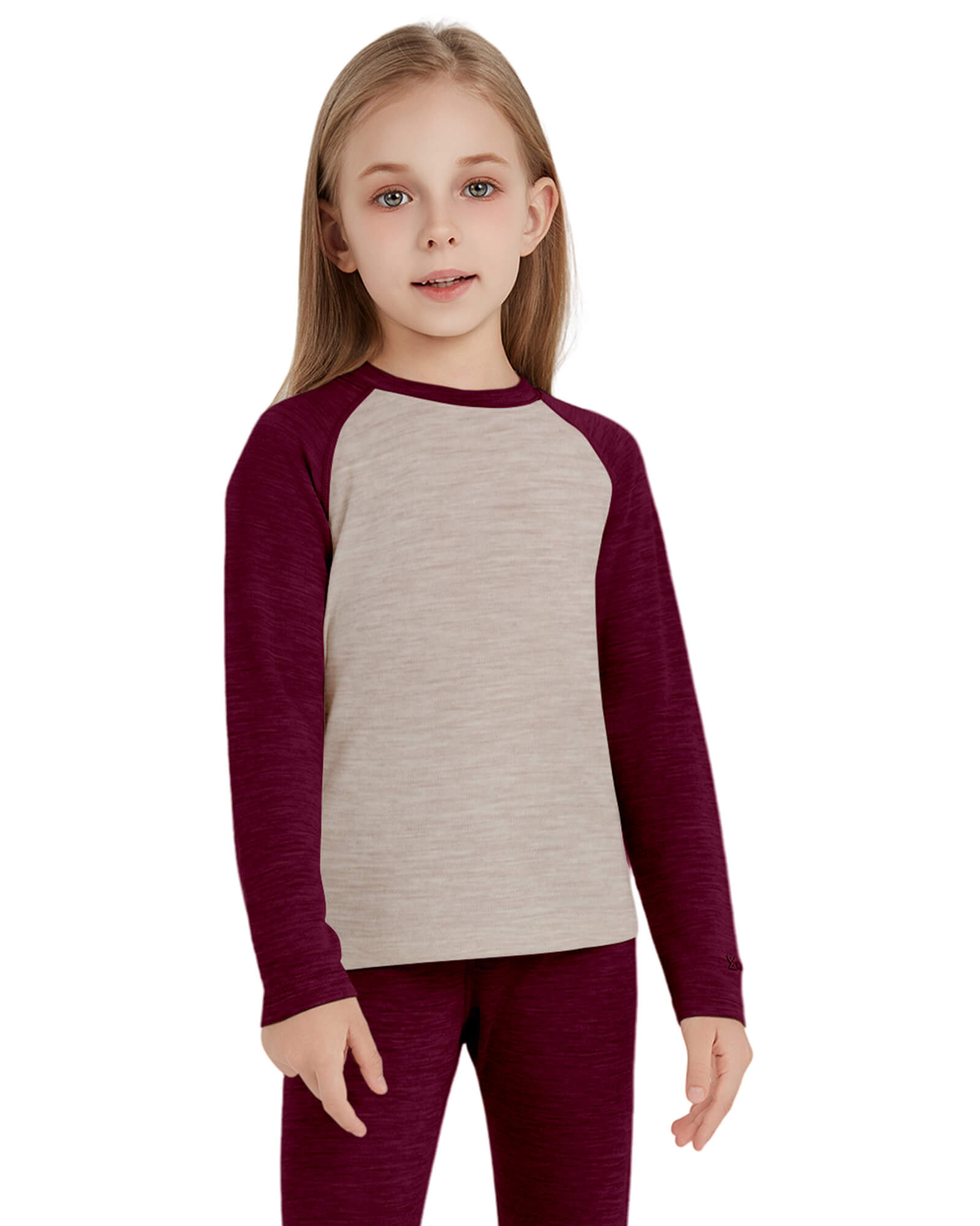 Woolcano Kid's 260 Merino Wool Unisex Base Layer Shirt Midweight Thermal Underwear Top