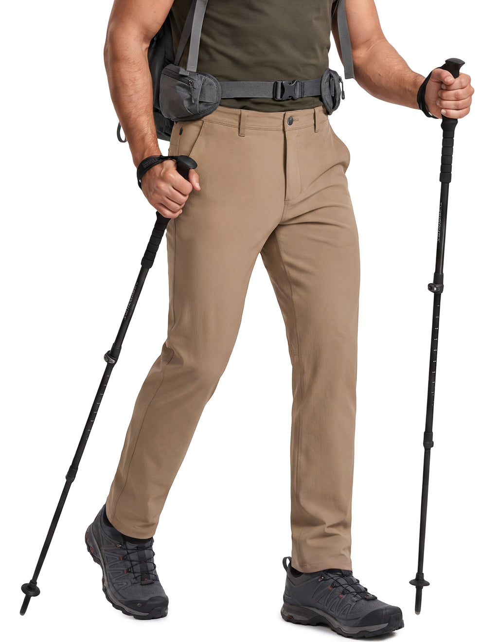 PULI Men's Hiking Pants 4-Way Stretch Quick Dry Water Resistant Lightweight