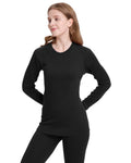 Woolcano Women's 260 Merino Wool Base Layer Shirt Midweight Thermal Underwear Top
