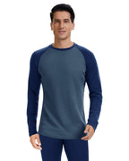 Woolcano Men’s 260g Merino Wool Base Layer Top Lightweight Thermal Underwear Shirt