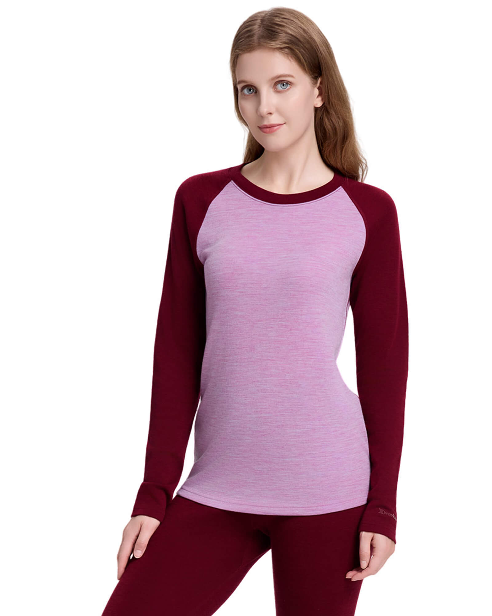 Woolcano Women's 260 Merino Wool Base Layer Shirt Midweight Thermal Underwear Top