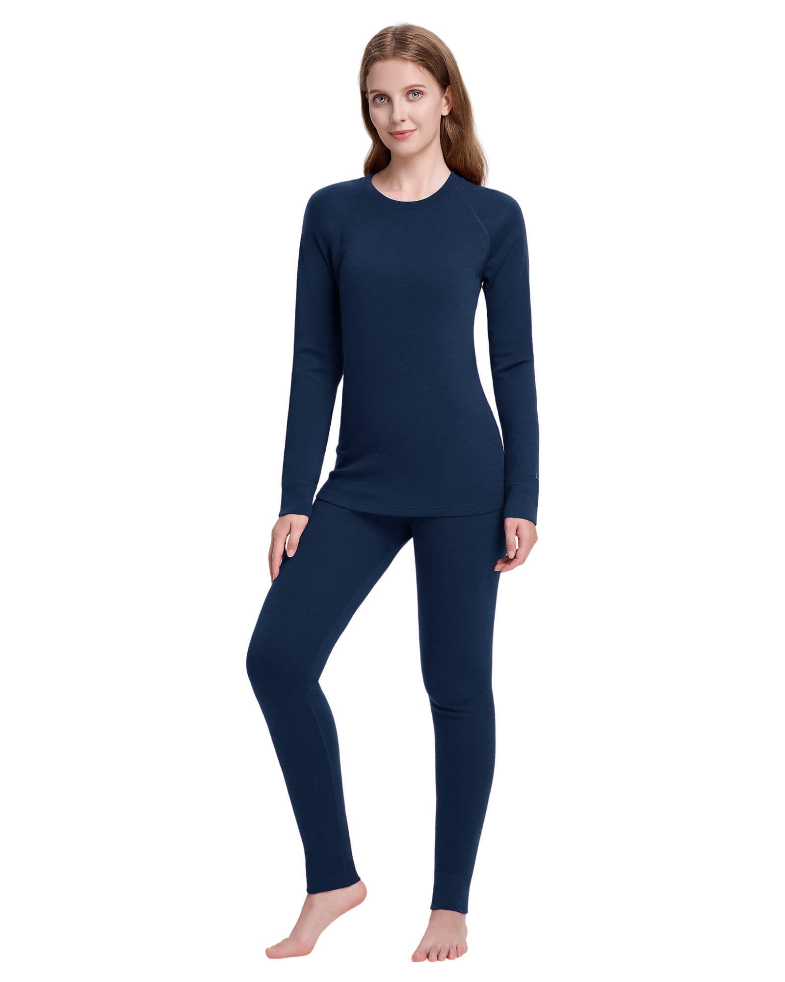 Woolcano Women's 190 Merino Wool Base Layer Set Lightweight Thermal Underwear Set