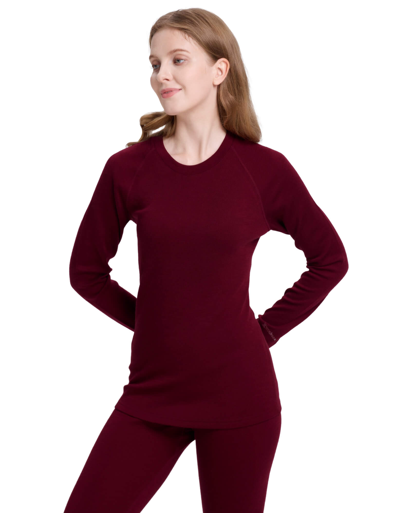 Woolcano Women's 260 Merino Wool Base Layer Shirt Midweight Thermal Underwear Top