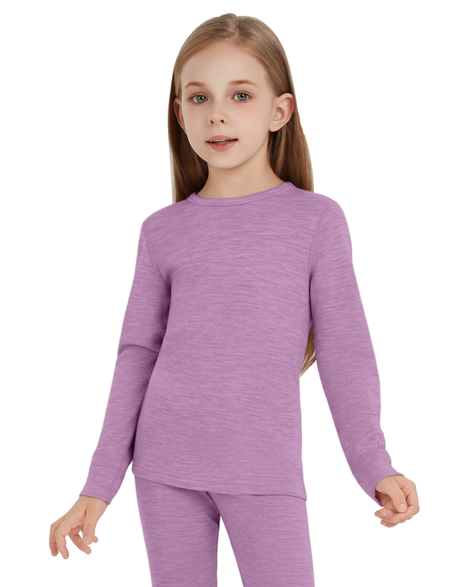 Woolcano Kid's 260 Merino Wool Unisex Base Layer Shirt Midweight Thermal Underwear Top