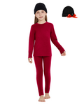 Woolcano Kid's 190g Merino Wool Unisex Base Layer Set Lightweight Thermal Underwear