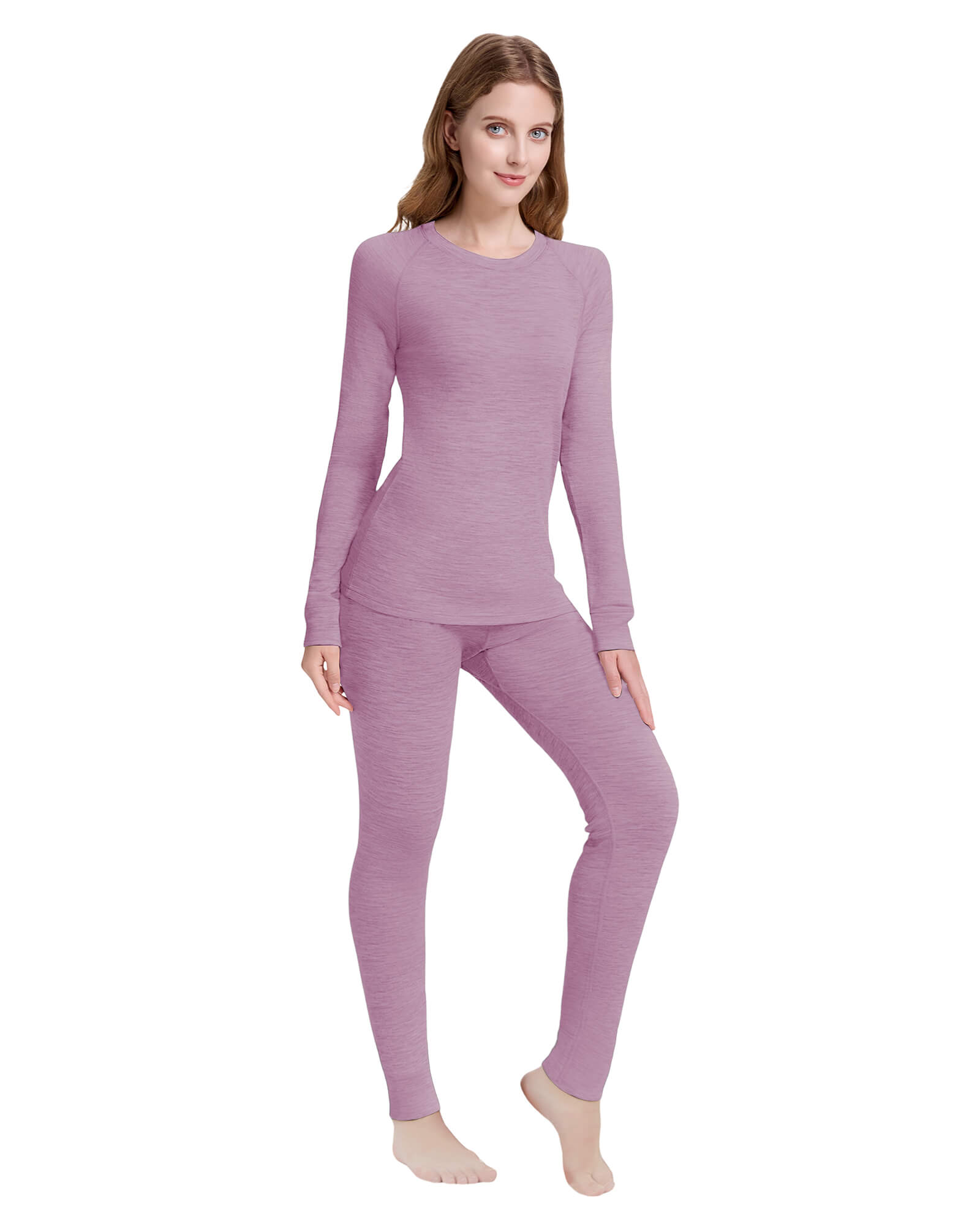 Woolcano Women's 260 Merino Wool Base Layer Set Midweight Thermal Underwear Set