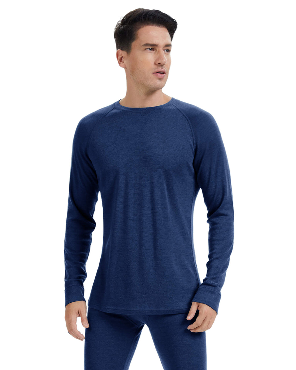 Woolcano Men’s 260 Merino Wool Base Layer Top Midweight Thermal Underwear Shirt