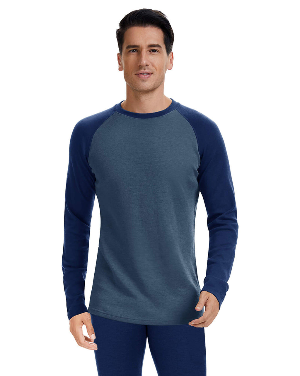 Woolcano Men’s 260 Merino Wool Base Layer Top Midweight Thermal Underwear Shirt