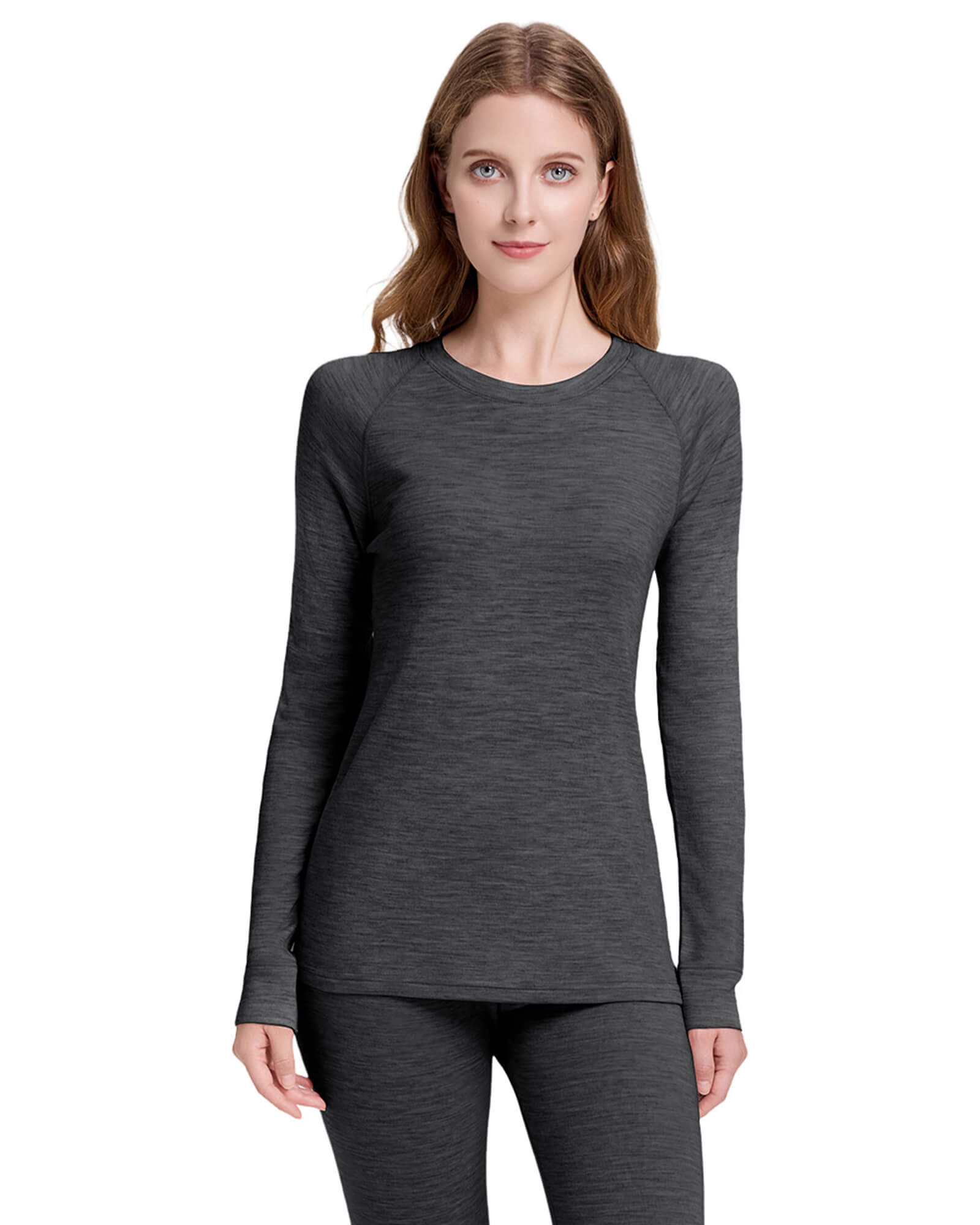 Woolcano Women's 190 Merino Wool Base Layer Shirt Lightweight Thermal Underwear Top