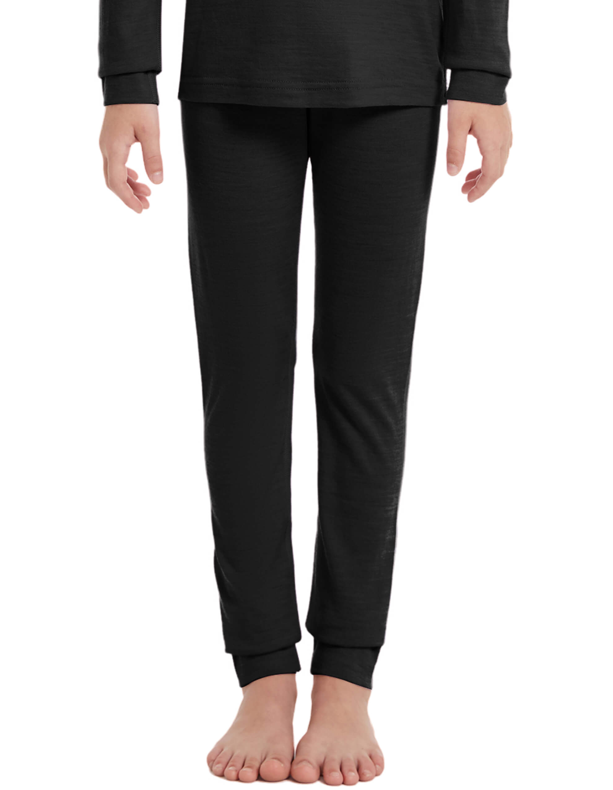 Woolcano Kid's 190 Merino Wool Unisex Base Layer Pants Lightweight Thermal Underwear Bottom