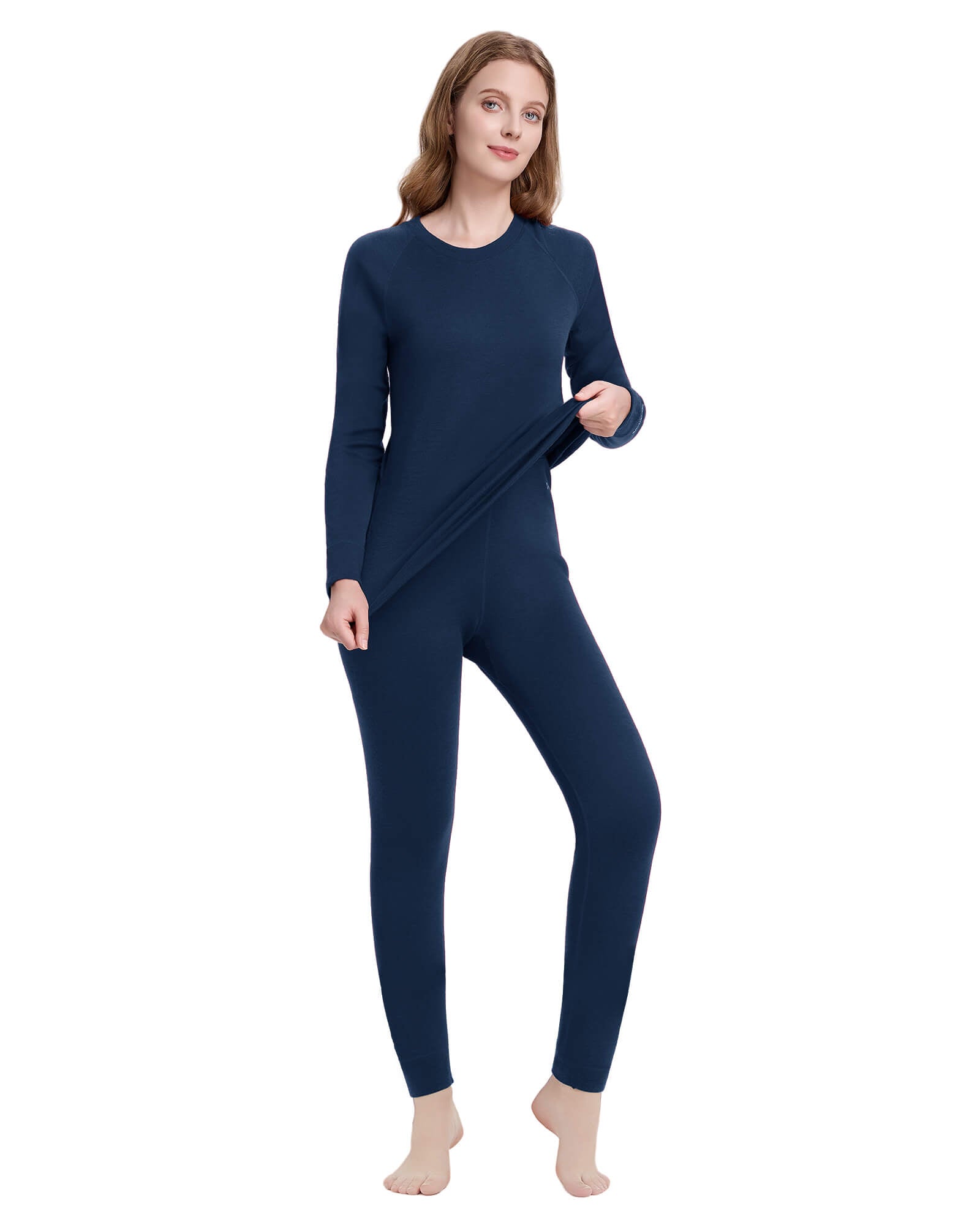 Woolcano Women's 260 Merino Wool Base Layer Set Midweight Thermal Underwear Set