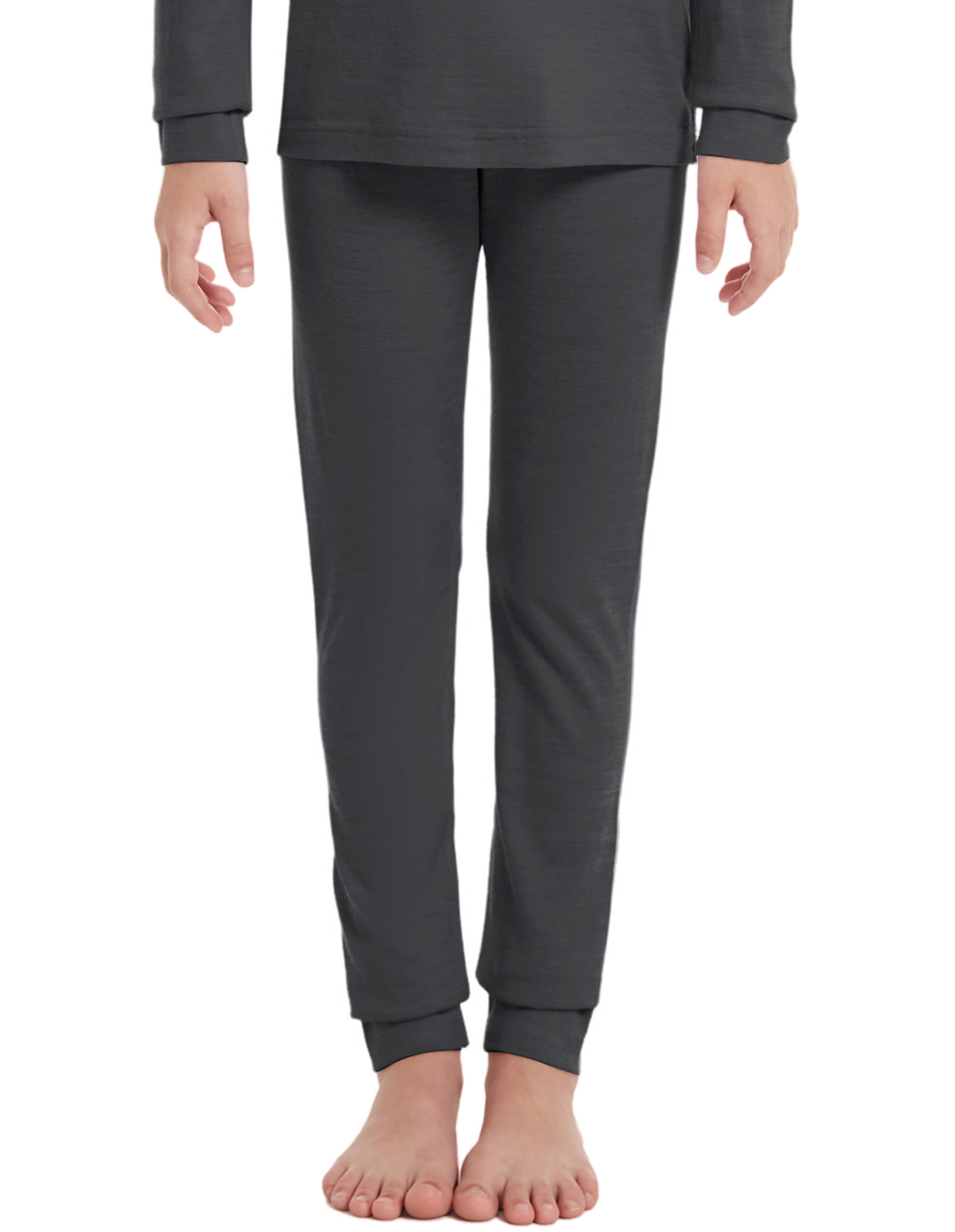 Woolcano Kid's 190 Merino Wool Unisex Base Layer Pants Lightweight Thermal Underwear Bottom