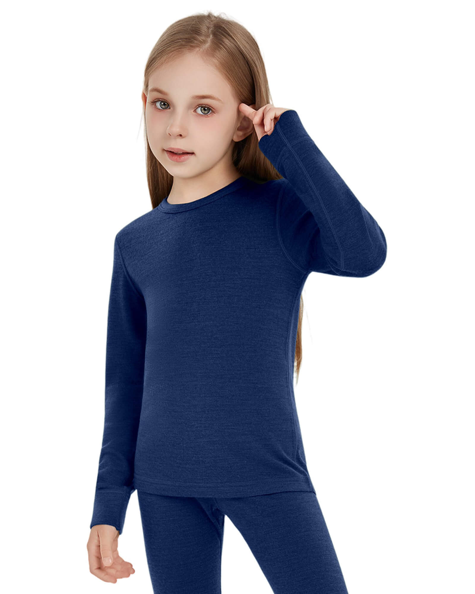 Woolcano Kid's 260 Merino Wool Unisex Base Layer Shirt Midweight Thermal Underwear Top