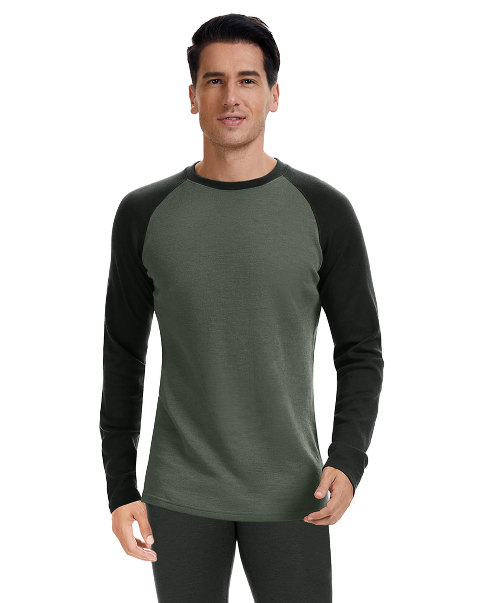 Woolcano Men’s 260 Merino Wool Base Layer Top Midweight Thermal Underwear Shirt