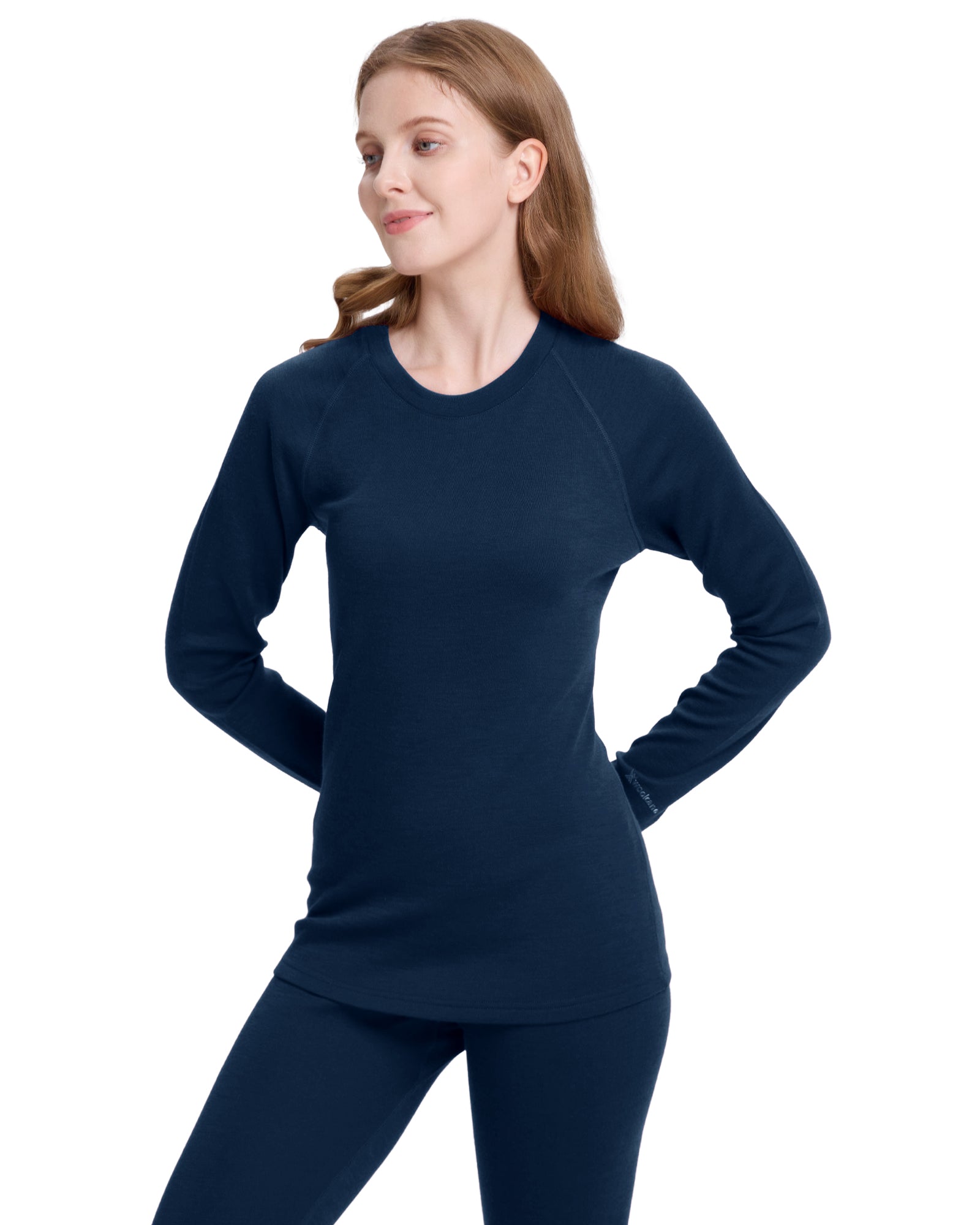 Woolcano Women's 260 Merino Wool Base Layer Shirt Midweight Thermal Underwear Top