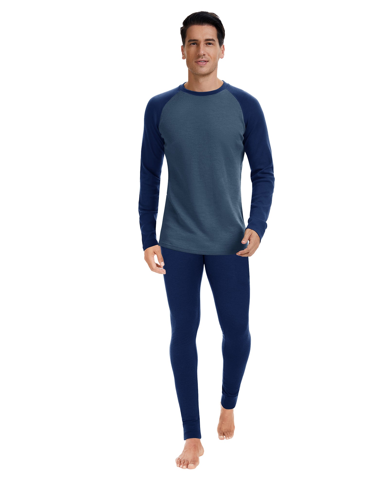 Woolcano Men’s 260 Merino Wool Base Layer Set Midweight Thermal Underwear Set