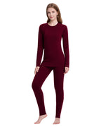 Woolcano Women's 190 Merino Wool Base Layer Set Lightweight Thermal Underwear Set