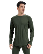 Woolcano Men’s 260 Merino Wool Base Layer Top Midweight Thermal Underwear Shirt