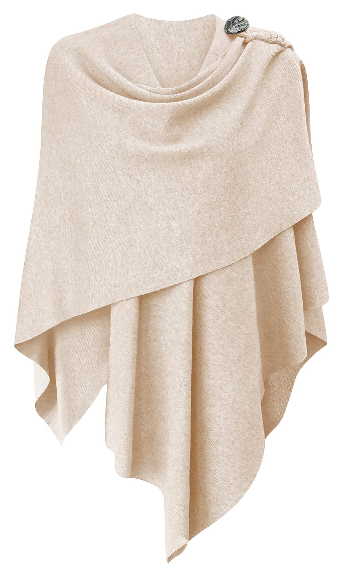 PULI Women's Large Cross Front Poncho Sweater Wrap Topper Knitted Elegant Shawls Cape for Fall Winter