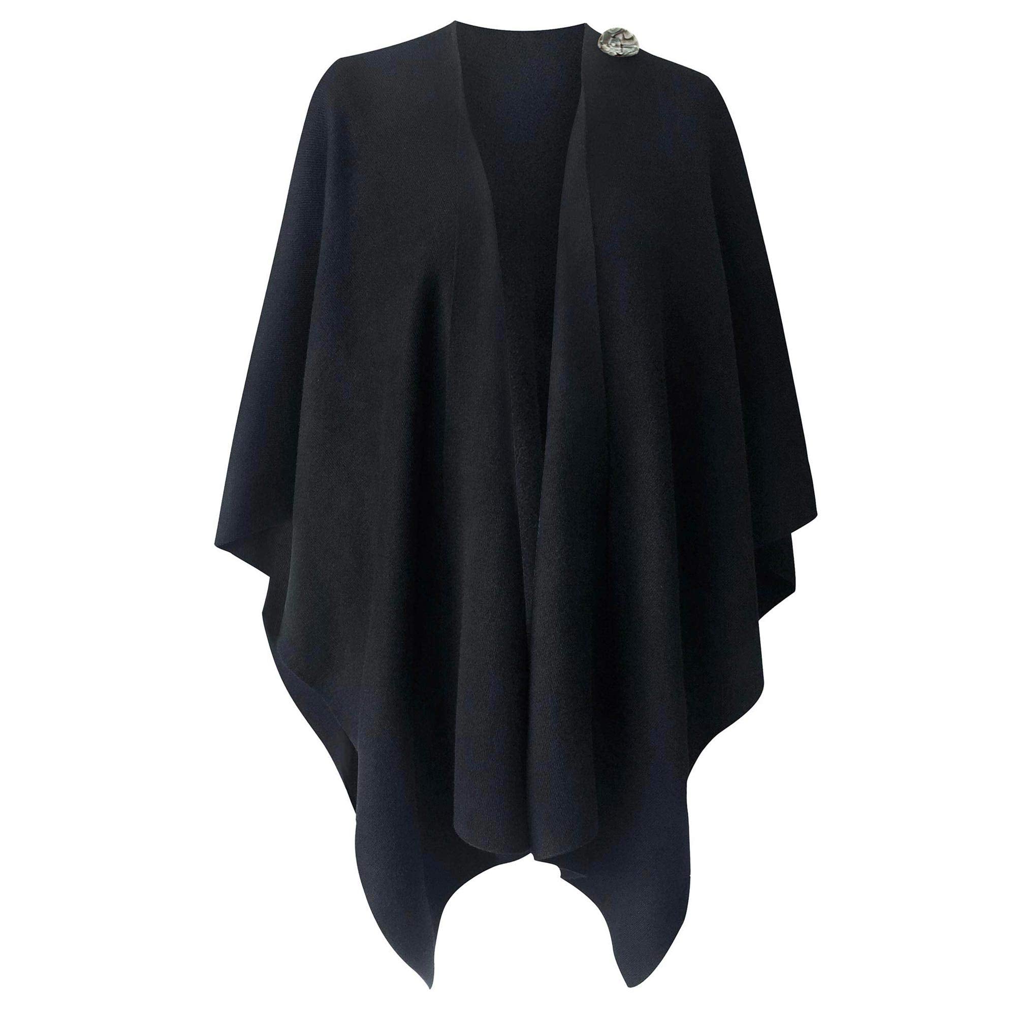 PULI Women's Large Cross Front Poncho Sweater Wrap Topper Knitted Elegant Shawls Cape for Fall Winter
