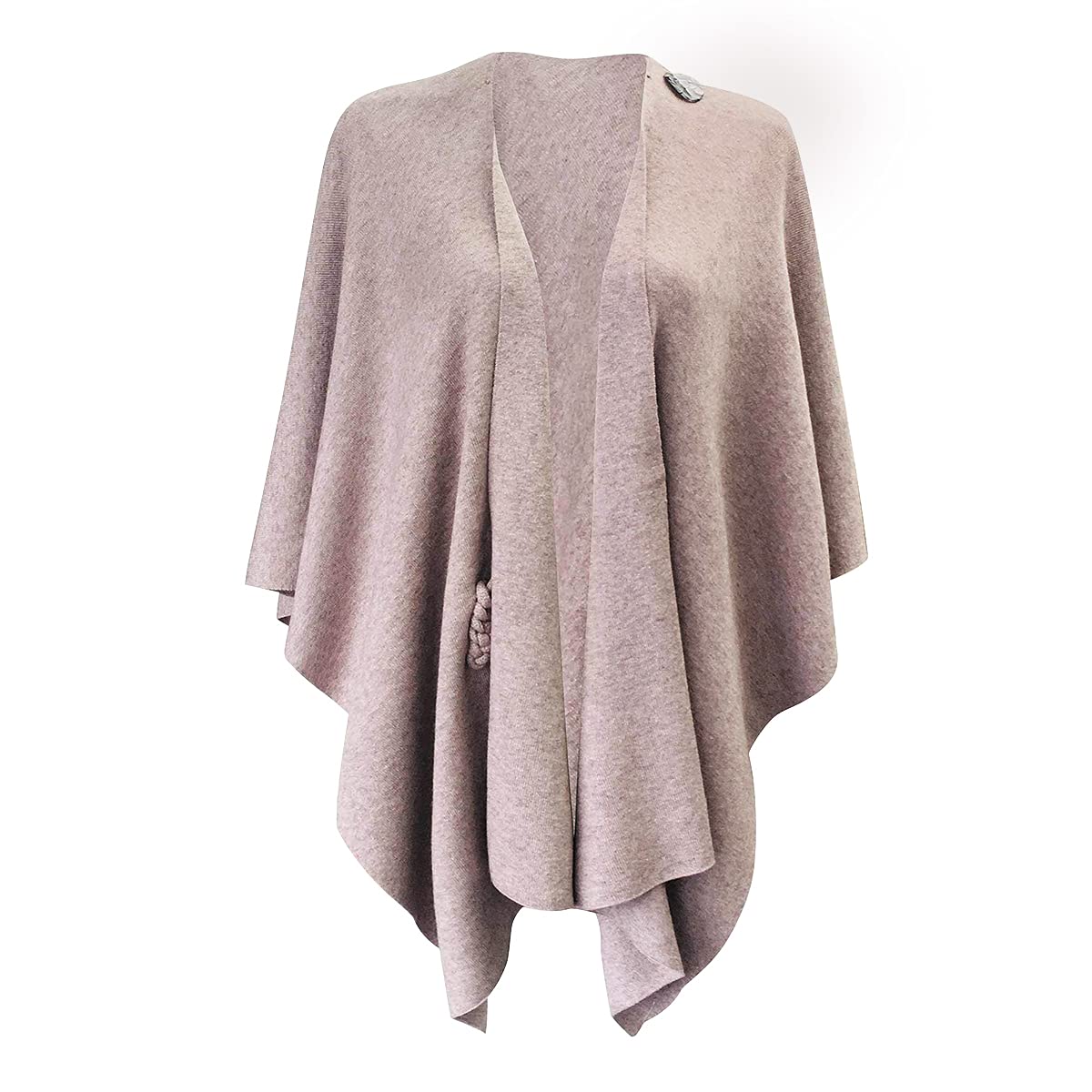 PULI Women's Large Cross Front Poncho Sweater Wrap Topper Knitted Elegant Shawls Cape for Fall Winter