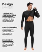 Woolcano Men’s 260 Merino Wool Base Layer Set Midweight Thermal Underwear Set