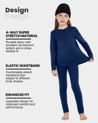 Woolcano Kid's 190g Merino Wool Unisex Base Layer Set Lightweight Thermal Underwear