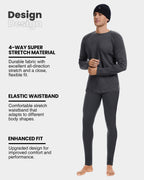 Woolcano Men’s 190g Merino Wool Base Layer Set Lightweight Thermal Underwear
