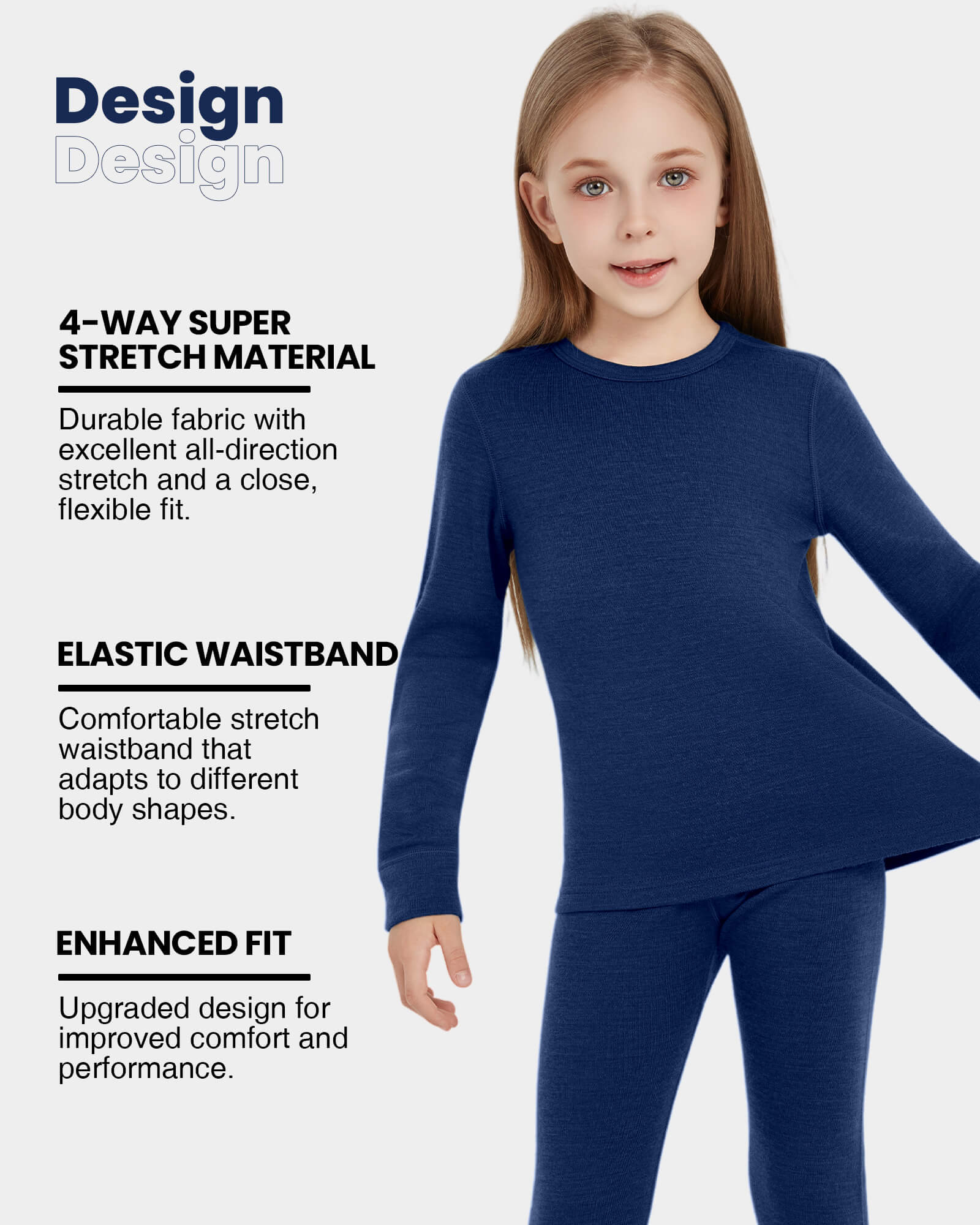 Woolcano Kid's 260 Merino Wool Unisex Base Layer Shirt Midweight Thermal Underwear Top