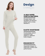 Woolcano Women's 260g Merino Wool Base Layer Set Lightweight Thermal Underwear