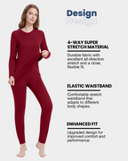 Woolcano Women's 260g Merino Wool Base Layer Set Lightweight Thermal Underwear