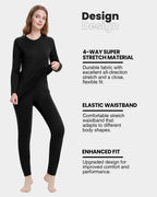 Woolcano Women's 260g Merino Wool Base Layer Set Lightweight Thermal Underwear