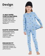 Woolcano Kid's 190g Merino Wool Unisex Base Layer Set Lightweight Thermal Underwear