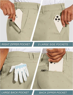 PULI Men's Golf Dress Shorts Flat Front Hybrid 7 Inch Lightweight Quick Dry Chino Casual with Pockets