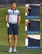 PULI Men's Golf Dress Shorts 7 Inch with 5 Pockets